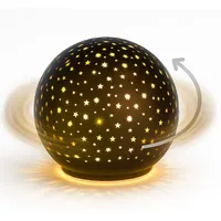 Formano Deko-Kugel Drehend Schwarz - 15cm Glaskugel Timer 6h/18h