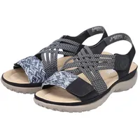 Rieker Riemchensandale RIEKER, Damen, Gr. 40, schwarz, Lederimitat, Schuhe