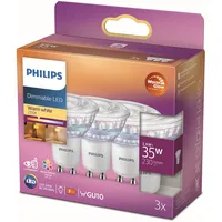 Philips LED-Lampe Spot 2,6W GU10 WarmGlow 3 St.