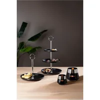 Fink Etagere Bilbao schwarz, silberfarben - (H) 46 cm