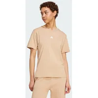 Adidas Essentials Small Logo Cotton T-Shirt, warm sandstone/white XS