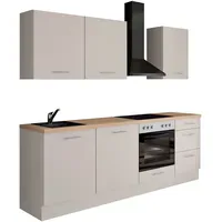 Impuls Küchen Küchenzeile Kopenhagen 220 cm weiß