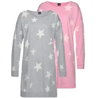 Arizona Damen Nachthemd rosa + grau Gr.32/34
