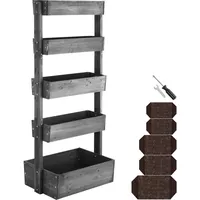 Tectake Vertikalbeet, grau Holz, Quadratisch, 81x180x52 cm Wohnzimmer, Wohnzimmertische,