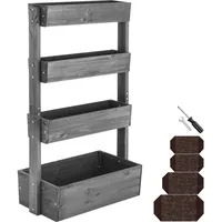 Tectake tectake® Vertikalbeet, 4 Etagen, die oberen 3 mit