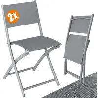 CASARIA Gartenstühle Klappbar 130kg Belastbarkeit Metall Wetterfest 46x52x80 Garten