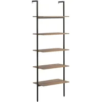 VidaXL Leiterregal mit 5 Böden Dunkelbraun und Schwarz 64x35x185