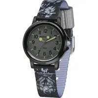 JACQUES FAREL KSB783 Wolf Uhr Junge Kinderuhr Stoffband schwarz