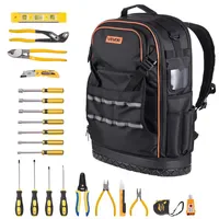 Vevor Werkzeugrucksack mit 65 Taschen, Backpack inkl. 21-teiliges Werkzeugset,