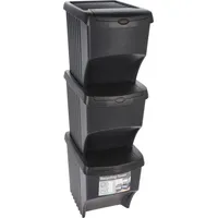 Mojawo Mülltrennsystem 3 x 22 l Anthrazit