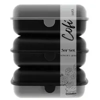 COFI Brotdosen 3er-Set – Lunchbox/Frühstücksbox – BPA-frei, spülmaschinenfest, stapelbar,