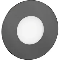 Ledscom.de LED Treppenlicht/Wandeinbauleuchte Edelstahl 3,2 cm rund 85mm anthrazit