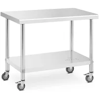 Royal Catering Edelstahltisch mit Rollen - PREMIUM - 60