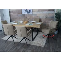 Mendler 6er-Set Esszimmerstuhl HWC-O78, Küchenstuhl, drehbar Auto-Return, Stoff/Textil Chenille