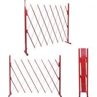 Mendler Absperrgitter HWC-B34, Scherengitter Zaun Schutzgitter ausziehbar, Alu rot-weiß