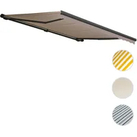 Mendler Elektrische Kassetten-Markise T122, Vollkassette Volant 4x3m ~ Polyester