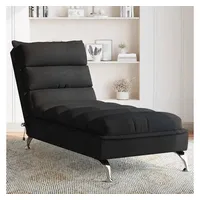 VidaXL Massage-Chaiselongue mit Kissen Liegesessel schwarz