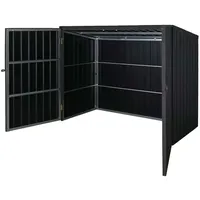 MCW Mülltonnenverkleidung MCW-J29, Mülltonnenbox für Müllcontainer 660-770L, WPC Metall