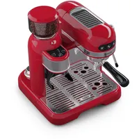 Klarstein Espresso Siebträgermaschine mit Milchaufschäumer & Mahlwerk, 1,4L Retro