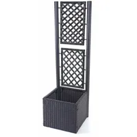 MCW Poly-Rattan Rankgitter MCW-D76, Pflanzkasten Rankhilfe, 142x43x43cm ~ anthrazit