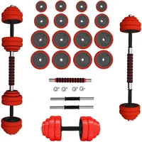 HMS Kurzhanteln mit gummibeschichtung sggx set HMS schwarz|rot 30kg