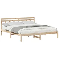 VidaXL Bettrahmen Braun 200 x 200 cm Massives Kiefernholz