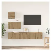 VidaXL TV-Schrankset Wandmontiert 4 pcs Artisan-Eiche Holzwerkstoff