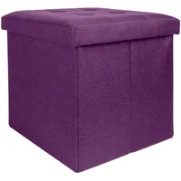 Intirilife Faltbare Sitzhocker 30x30x30 cm in NEBEL LILA -