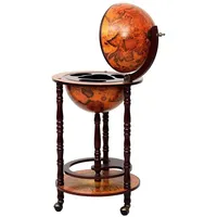 Costway Globus Bar, Barwagen Minibar Weinregal mit Rollen Braun