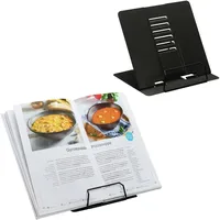 Relaxdays Buchständer 2er Set höhenverstellbar, schwarz