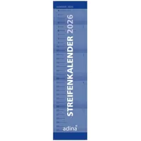 Adina 2026 ADINA Streifenkalender XL blau 64x15cm Monatskalender
