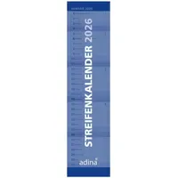 Adina 2026 ADINA Streifenkalender XXL blau 64x15cm Monatskalender