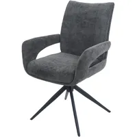 Mendler Esszimmerstuhl HWC-O78 Stoff dunkelgrau