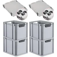 Proregal Eurobox, Grau, schwarz Kunststoff, Rechteckig, 30x32x40 cm, Ordnen