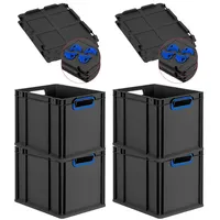 Proregal Eurobox, Schwarz, blau Kunststoff, Rechteckig, 30x32x40 cm, Ordnen