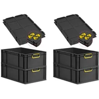Proregal Eurobox, Schwarz, gelb Kunststoff, Rechteckig, 40x22x60 cm, Ordnen