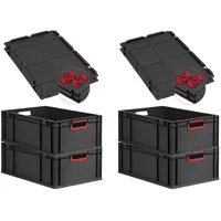 Proregal Eurobox, Schwarz, rot Kunststoff, Rechteckig, 40x22x60 cm, Ordnen