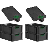 Proregal Eurobox, Schwarz, grün Kunststoff, Rechteckig, 40x22x60 cm, Ordnen