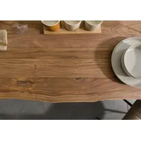 MASSIVMOEBEL24.DE Baumtisch Sheesham 220x100x79 natur gebeizt / Mikado-Beine anthrazit