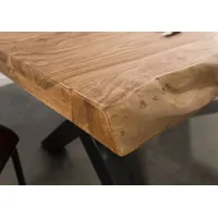 MASSIVMOEBEL24.DE Baumtisch Sheesham 240x100x79 natur gebeizt / Mikado-Beine anthrazit