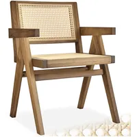 Tectake tectake® Armlehnstuhl, Boho-Stil, massives Holzgestell mit Lackierung, 59