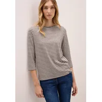 Cecil Damen, 3227486 Gestreiftes Shirt, cocoa taupe, Large -