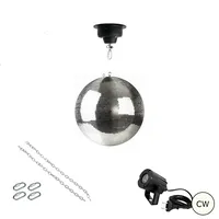 Satisfire Spiegelkugel Komplettset 30cm mit Motor, LED Pinspot (kaltweiss)