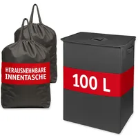 Lefeld Pfandflaschen Sammelbehälter 100 L dunkelgrau mit Deckel &