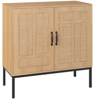 Costway Buffetschrank mit 2 Rattantüren 3-Wege verstellbarem Regal 120