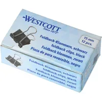 Westcott Foldbackklammern schwarz 1,5 cm, 12 St.