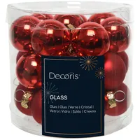Kaemingk Weihnachtsbaumkugeln Glas 2,5 cm 24 Stueck Rot Glanz