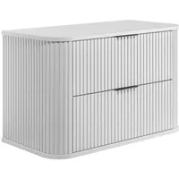 Rodan Waschbeckunterschrank, Weiß Holzwerkstoff, 2 Schubladen, 80x51x41 cm, Badezimmer,