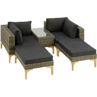 Tectake tectake® Rattan Lounge mit Aluminiumgestell Bellaria 
1