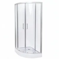Belvit Eck-Duschkabine Viertelkreis mit Schiebetür 80 x 200 cm